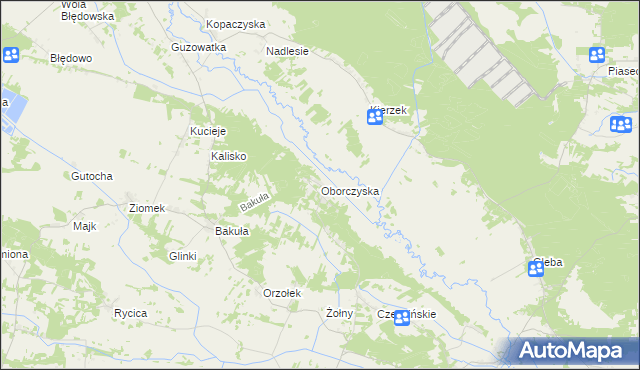 mapa Oborczyska, Oborczyska na mapie Targeo