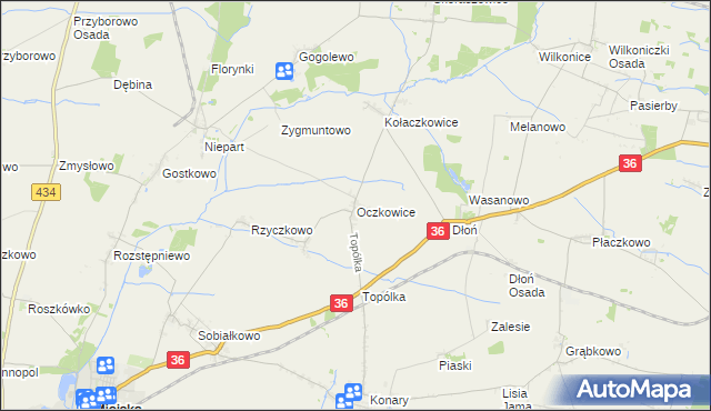 mapa Oczkowice, Oczkowice na mapie Targeo