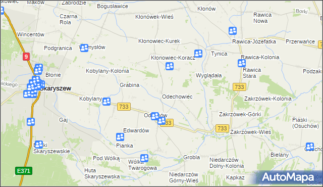 mapa Odechowiec, Odechowiec na mapie Targeo