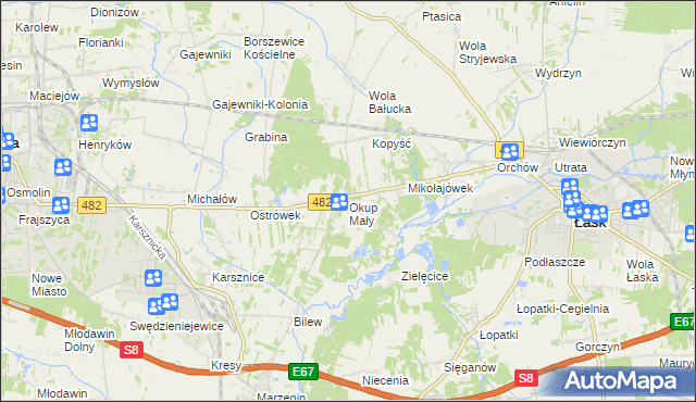 mapa Okup Mały, Okup Mały na mapie Targeo