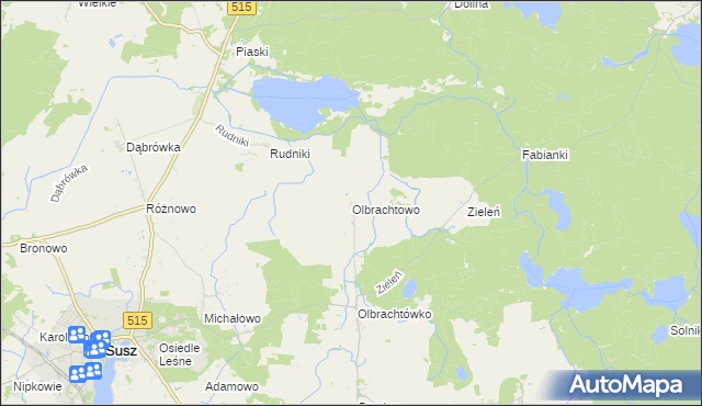 mapa Olbrachtowo, Olbrachtowo na mapie Targeo