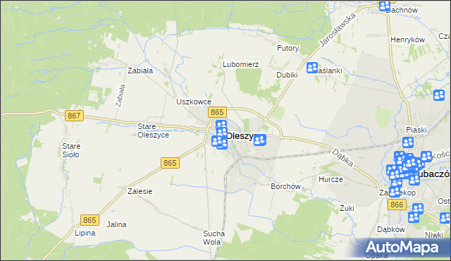 mapa Oleszyce, Oleszyce na mapie Targeo