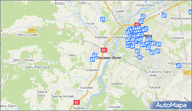 mapa Olszewo-Borki, Olszewo-Borki na mapie Targeo