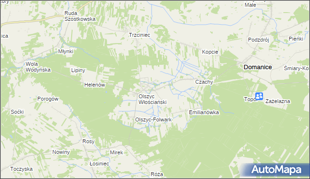 mapa Olszyc Szlachecki, Olszyc Szlachecki na mapie Targeo