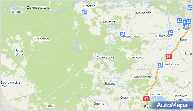 mapa Oparczyska, Oparczyska na mapie Targeo