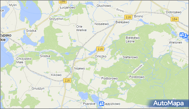 mapa Orliczko, Orliczko na mapie Targeo