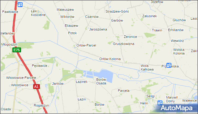 mapa Orłów-Kolonia, Orłów-Kolonia na mapie Targeo