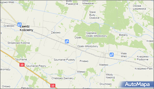 mapa Osiek-Włostybory, Osiek-Włostybory na mapie Targeo