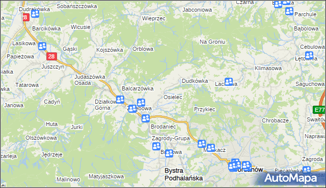 mapa Osielec, Osielec na mapie Targeo