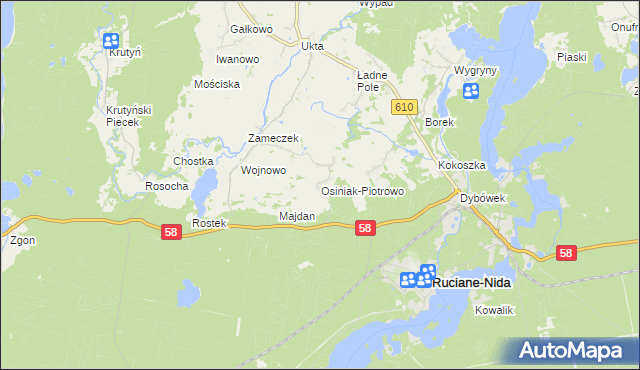 mapa Osiniak-Piotrowo, Osiniak-Piotrowo na mapie Targeo