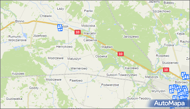 mapa Osówka gmina Sierpc, Osówka gmina Sierpc na mapie Targeo