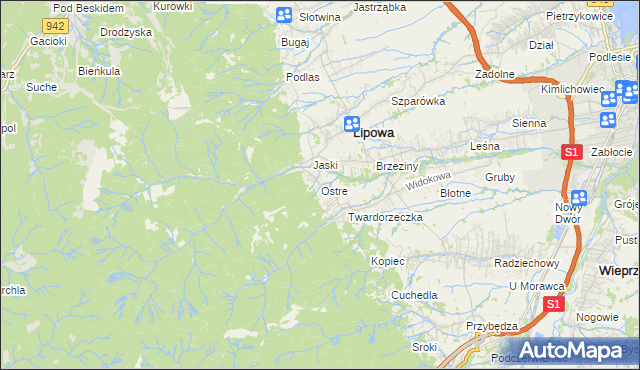 mapa Ostre, Ostre na mapie Targeo