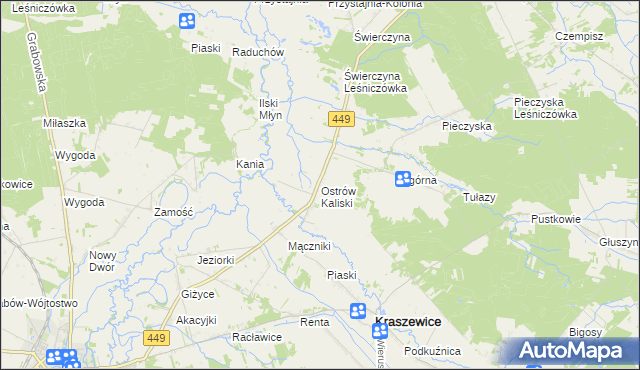 mapa Ostrów Kaliski, Ostrów Kaliski na mapie Targeo