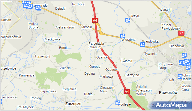 mapa Ożańsk, Ożańsk na mapie Targeo