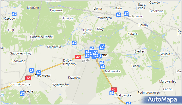 mapa Pajęczno, Pajęczno na mapie Targeo