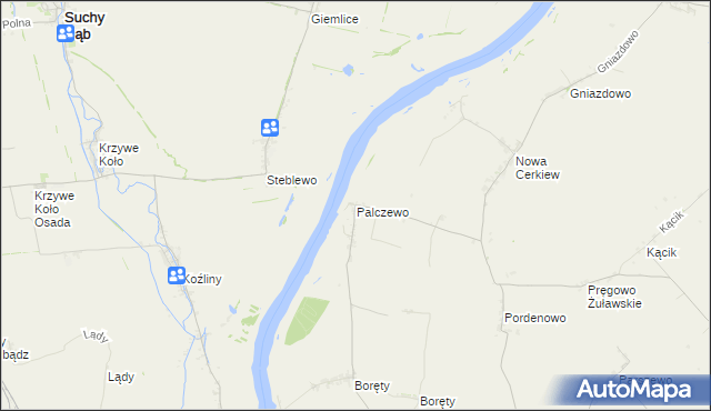 mapa Palczewo gmina Ostaszewo, Palczewo gmina Ostaszewo na mapie Targeo