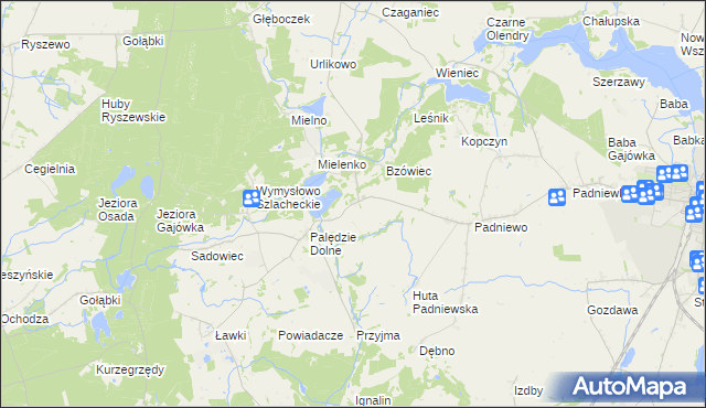 mapa Palędzie Kościelne, Palędzie Kościelne na mapie Targeo