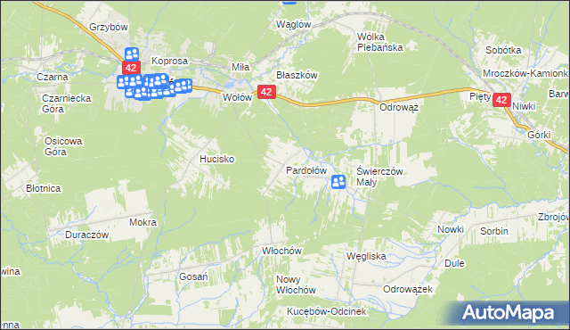 mapa Pardołów, Pardołów na mapie Targeo