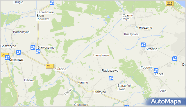 mapa Parszkowo, Parszkowo na mapie Targeo