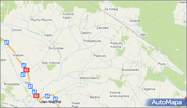 mapa Paskudy, Paskudy na mapie Targeo