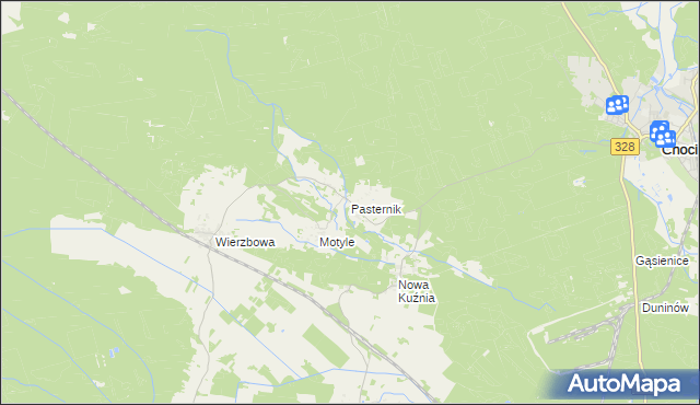 mapa Pasternik gmina Gromadka, Pasternik gmina Gromadka na mapie Targeo