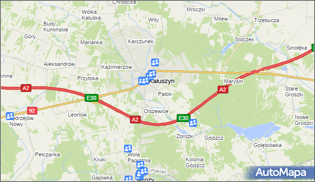 mapa Patok gmina Kałuszyn, Patok gmina Kałuszyn na mapie Targeo