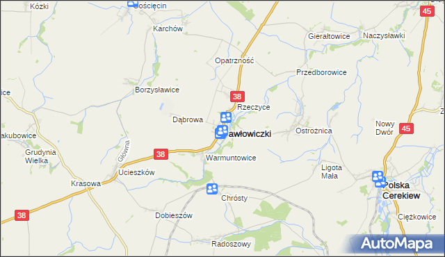 mapa Pawłowiczki, Pawłowiczki na mapie Targeo