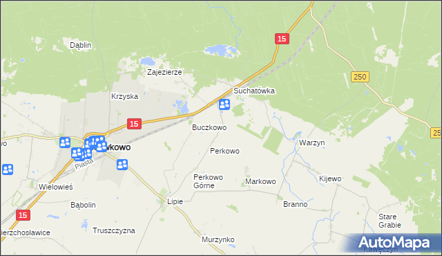 mapa Perkowo Dolne, Perkowo Dolne na mapie Targeo