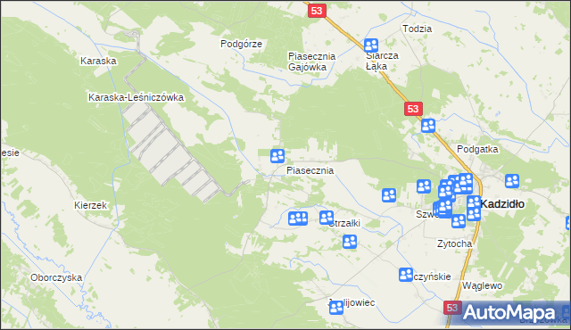 mapa Piasecznia, Piasecznia na mapie Targeo