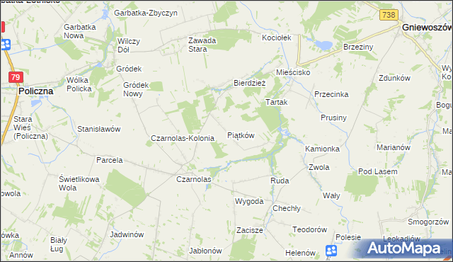 mapa Piątków, Piątków na mapie Targeo