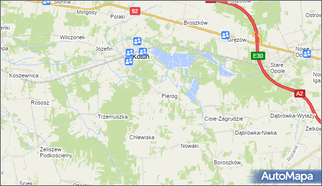 mapa Pieróg, Pieróg na mapie Targeo