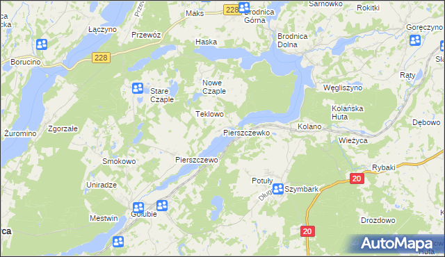 mapa Pierszczewko, Pierszczewko na mapie Targeo