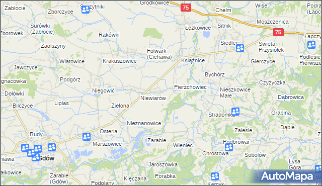 mapa Pierzchów, Pierzchów na mapie Targeo