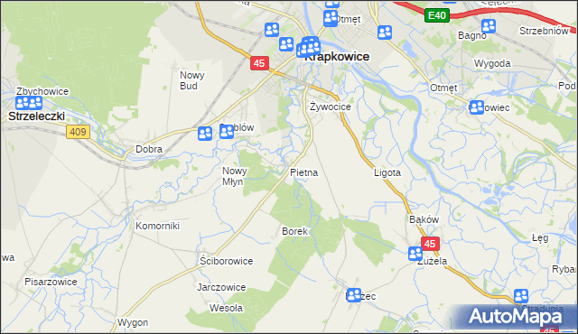 mapa Pietna, Pietna na mapie Targeo