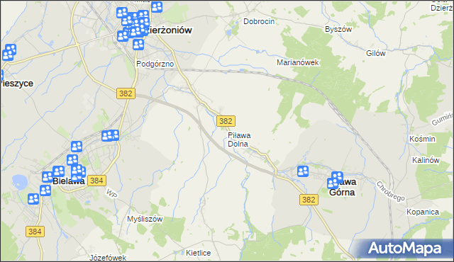 mapa Piława Dolna, Piława Dolna na mapie Targeo