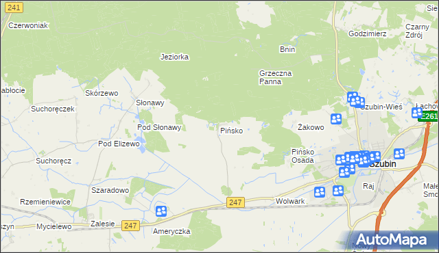mapa Pińsko, Pińsko na mapie Targeo