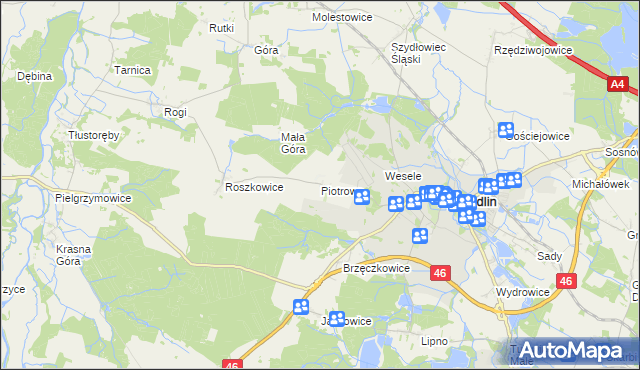 mapa Piotrowa, Piotrowa na mapie Targeo