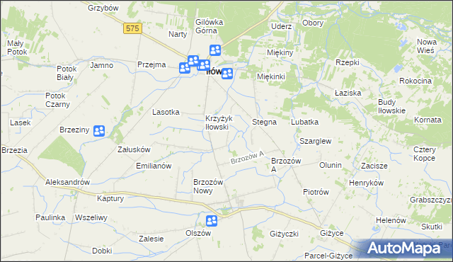 mapa Piskorzec gmina Iłów, Piskorzec gmina Iłów na mapie Targeo