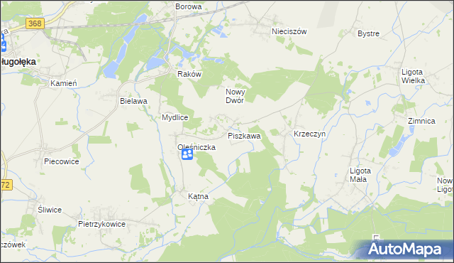 mapa Piszkawa, Piszkawa na mapie Targeo