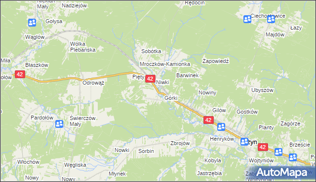 mapa Płaczków, Płaczków na mapie Targeo