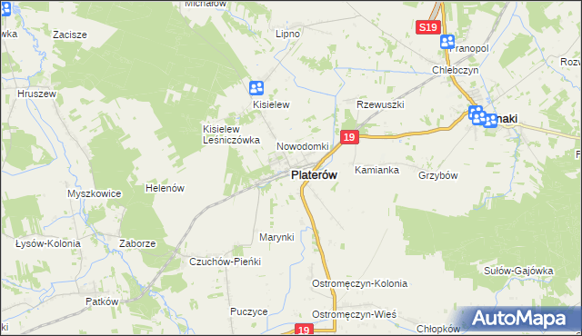 mapa Platerów, Platerów na mapie Targeo