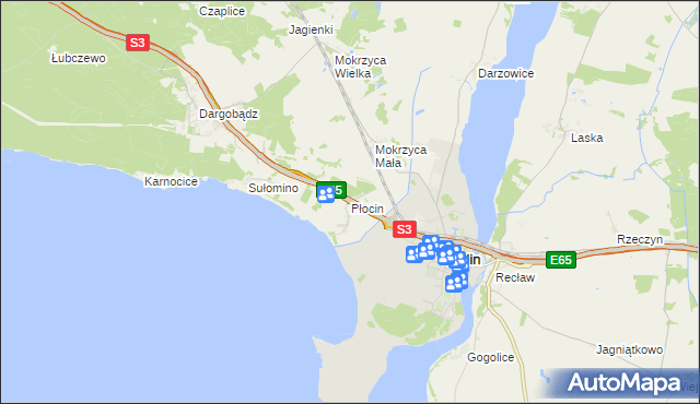mapa Płocin, Płocin na mapie Targeo