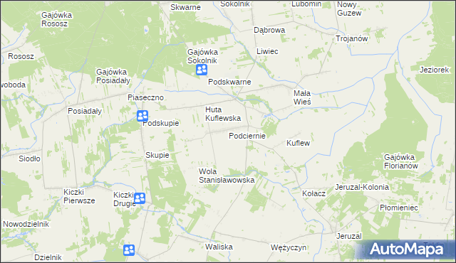 mapa Podciernie, Podciernie na mapie Targeo