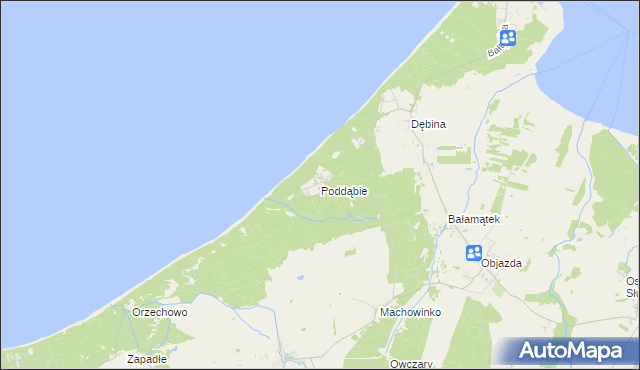 mapa Poddąbie, Poddąbie na mapie Targeo