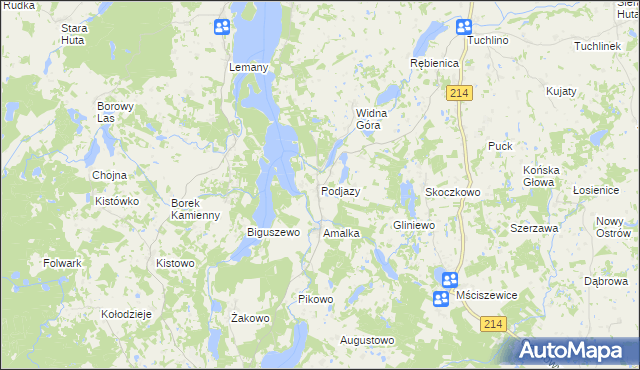 mapa Podjazy, Podjazy na mapie Targeo