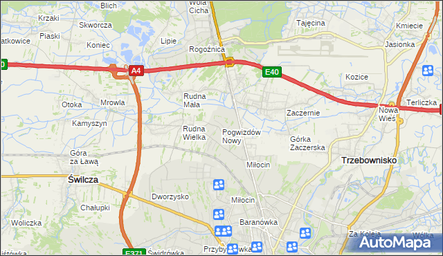 mapa Pogwizdów Nowy, Pogwizdów Nowy na mapie Targeo