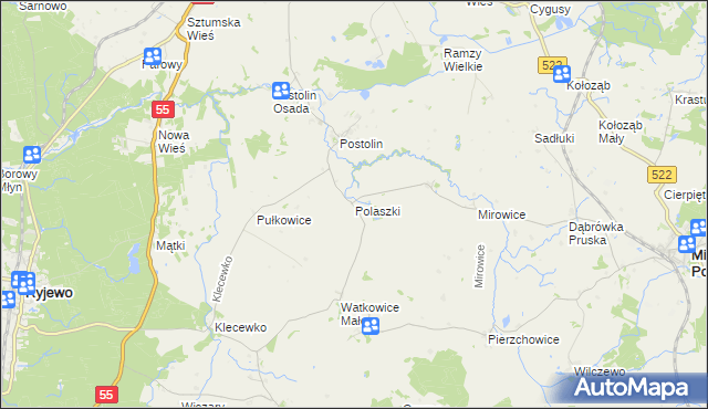 mapa Polaszki, Polaszki na mapie Targeo