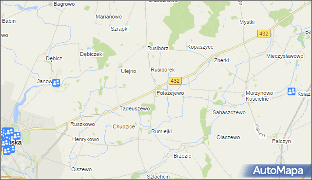 mapa Połażejewo, Połażejewo na mapie Targeo