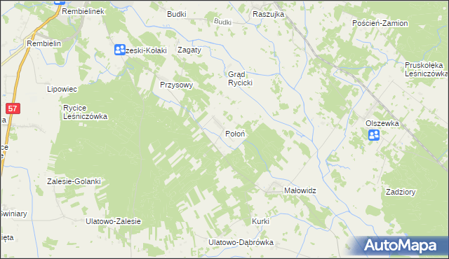 mapa Połoń, Połoń na mapie Targeo