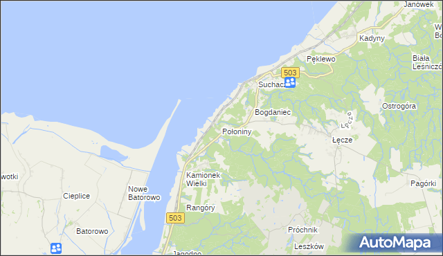 mapa Połoniny, Połoniny na mapie Targeo